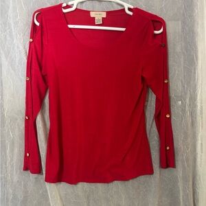 Diana Bell Red Button Sleeve Blouse